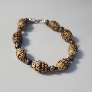 Natural Betel Nut Beaded Bracelet
